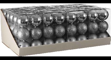 House of Seasons onbreekbare kerstballen zilver 72 stuks dia in cm: 10 ZILVER