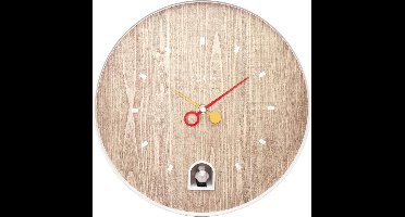NeXtime - Koekoek - 30 cm - ABS - Wit - 'Nightingale White'