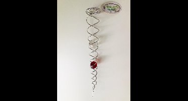 Nature's Melody Crystal Vortex Spinner Wind Spinner Kristal staart 50cm met rode glazen kogel van 4cm & facet geslepen glazen kogel van 5cm ,De beste kwaliteit ! wind vanger, Twister ,Hoogwaardige RVS spiraal