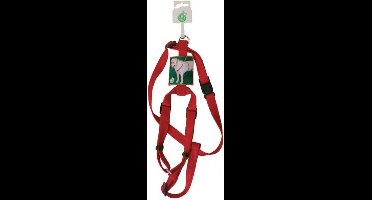 Nylon verstelbaar tuig voor hond rood 25 mmx hals 75 cm-buik 95 c