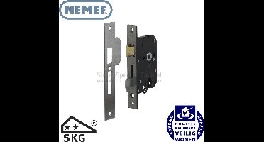 Insteekslot - RVS geborsteld - RVS - Nemef - Nemef 4119 SKG** veiligheids - cilinderslot Hollands rechts RVS