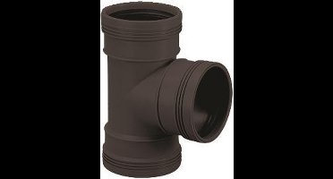 Wavin schuiffitting met 3 aansluiting Wafix, PP, zwart, verloop T-stuk 45