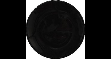 Dutch Rose Zwart/Wit Bord Uni - Ø20cm - Zwart