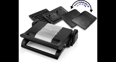 Princess Multi Contactgrill 4-in-1 112536 - Grill apparaat - Tosti apparaat - Wafelijzer - Verwisselbare platen - Instelbare thermostaat - RVS design