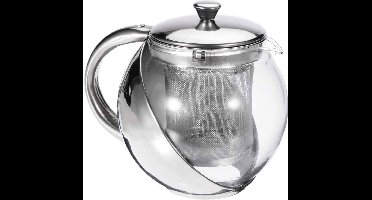Secret de Gourmet - RVS - Theepot met filter -  Theepot glas - Theekan met Filter – 1.10L