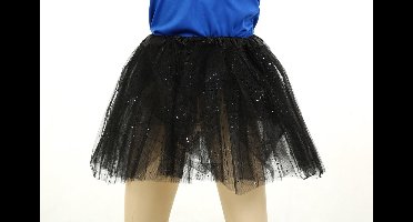Glitter Rokje - Tule - Kindermaat - One Size - Zwart