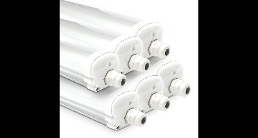 HOFTRONIC S Series - 6 Pack LED TL armaturen 120cm - IP65 waterdicht - 6500K Daglicht wit licht - 36W 4800 Lumen - Koppelbaar - Tri-Proof plafondverlichting