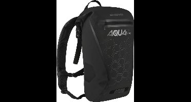 Rugzak Oxford Aqua 12 Liter Zwart - Zwarte rugzak - Waterdichte Rugzak - Rolltop Sluiting - Reflecterende details - Soft Padding - 12 Liter