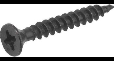 Spaanplaatschroevenset (100 stuks) 4,5x40 mm ijzer zwart