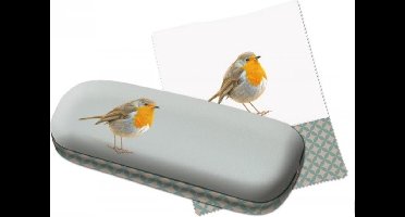 Bekking & Blitz - Brillenkoker - Brillenetui - Inclusief brillendoekje - Kunst - Vogels - Roodborst - Elwin van der Kolk - Vogelbescherming Nederland - Uniek design