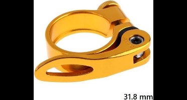 31,8mm Quick release zadelklem met lever voor 27.7 tot 28,6mm zadelpen - Goud kleurig