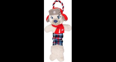 Flamingo - Hondenspeelgoed knuffel Kerst Polar beer - Wit - 8 x 20 x 47 cm