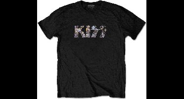 Kiss - Logo Heren T-shirt - M - Zwart