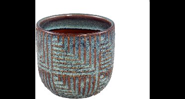 PTMD Norex Bloempot - 12 x 12 x 11 cm - Keramiek - Blauw
