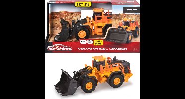 Majorette Grand Series - Volvo Wiellader - Constructie - Metaal - Licht en Geluid - 21 cm - Speelgoedvoertuig