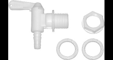 Kunststof Kraan 3/4" - Voor Gistingscontainer, Jerrycan & Brouwemmer - Wit