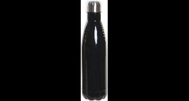 ITEM Waterfles - zwart - RVS - thermos - 500 ml - dubbelwandig - BPA-vrij - vaatwasserbestendig