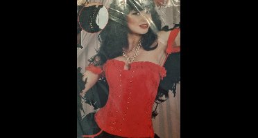 Burlesque-korset rood L