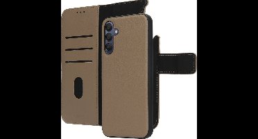 Mobiparts hoesje geschikt voor Samsung Galaxy A15 - Wallet 2-in-1 Boekhoesje - MagSafe - Echt Leder - Uitneembare Case - Sterke Magneet Sluiting - Contactloos betalen - Beige