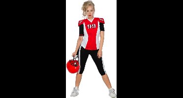 American Football Kostuum Rood/Zwart Vrouw - Maat 36