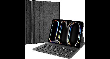 Just in Case tablet Hoes met Toetsenbord geschikt voor iPad Pro 11 (2022) / Pro 11 (2021) - AZERTY Bluetooth Keyboard Case - Zwart