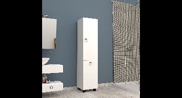 Skye Decor, Badkamerkast, Lipa - White, Gemelamineerde spaanplaat, Wit, 35 x 31,9 x 154,8 cm