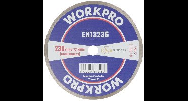 WorkPro GSOSCR-4 Diamanten doorslijpschijf 230 mm 1 stuk(s) Keramiek, Porselein, Marmer, Metselwerk, Glas, Kalksteen, G