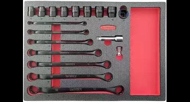 Set voor beschadigde bouten/moeren. Geschikt voor bouten die 85% rond zijn! Magische dopsleutelset Afmeting: L400mm x B280mm x H30mm WT-8569