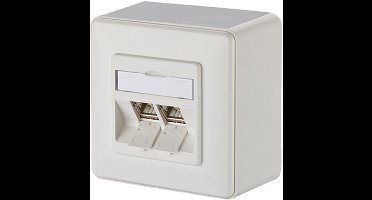 Metz Connect 130B12D20002-E Netwerkdoos Opbouw (op muur) CAT 6A 2 poorten Zuiver wit