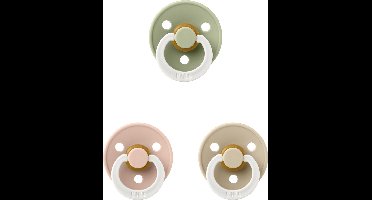 Bibs fopspeen 18+ maand set Glow 3 stuks Sage Glow,Blush Glow en Vanilla Glow maat 3