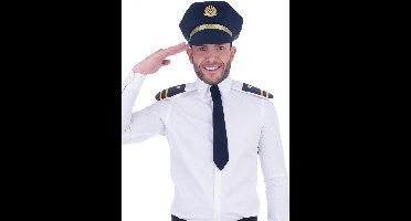 Funny Fashion Politie verkleedset - 3-delig - Volwassenen - agenten kostuum - Carnaval - Politiepet - stropdas - schouderstukken