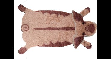 Vloerkleed varken - Imitatievacht - 60x90cm - Roze