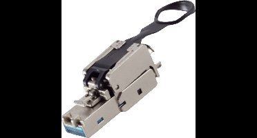 BKL Electronic RJ45-stekker, zonder gereedschap, Easy Pull, STP, Cat 6A 10121203 Stekker, recht Aantal polen 8P8C Zilve