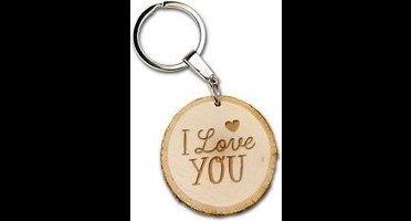 Miko - Sleutelhanger - Boomschijf - I love you