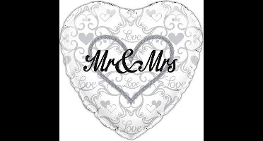 Folie ballon Mr & Mrs holografisch 18 inch (45cm)