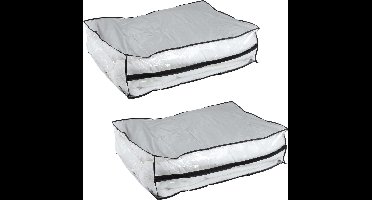 HI opbergtas/beschermhoes beddengoed/kleding - 2x - voor onder bed - 85 x 60 x 25 cm