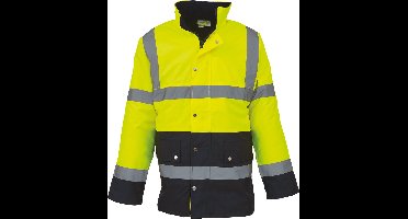 Yoko Signalisatie tweekleurig jack voor de autobaan YHVP302 - Hi Vis Yellow / Navy - S
