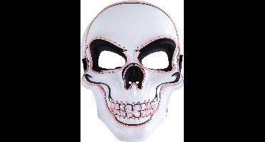 Halloween masker Doodshoofd met licht wit