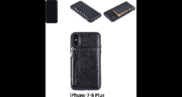 UNIQ Accessory iPhone X-Xs Kunstleer Backcover hoesje met rits - Zwart