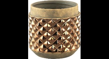 Crock Bronze antique ceramic pot round M