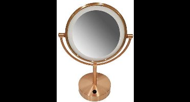 Wiesbaden Home Staande Scheerspiegel met Led 20 cm. - Geborsteld Koper