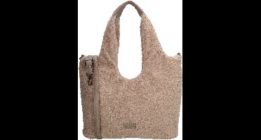 Beagles Nancy Shopper - Teddy Look - Schoudertas - Verstelbare Schouderband - Damestas - Tote Bag - Dames Tas - Taupe