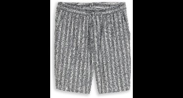 Tom Tailor Denim - TTRELAXED short met linnenaandeel - Maat XXL - black greyish stripe