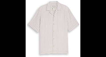 Tom Tailor Denim - Resorthemd met relaxte pasvorm en linnenmix - Maat XL - muted grey stripe