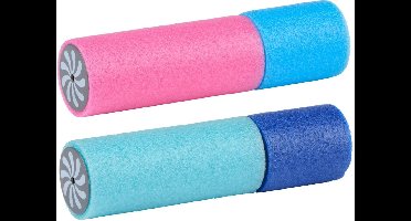 Eddy Toys Waterpistool van foam 15 cm - 8x - waterspuiten klein model - spuit 7 meter ver - blauw - water speelgoed