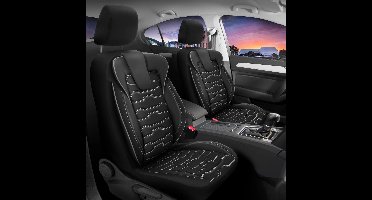 Stoelhoezen BMW 4 Serie 2020 – heden – Sport - Ortopedisch ontwerp - Zwart - Jacquardstof – premium uitstraling (Complete set voorstoelen + achterbank)