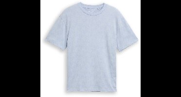 Tom Tailor Denim - Relaxed fit T-shirt met palmprint - Maat XS - light blue laser palm design