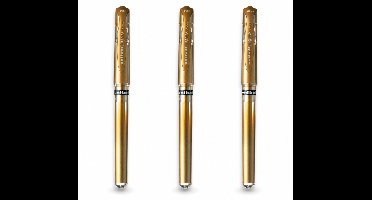 uni-ball Signo Broad - UM-153 Gouden Gelpennen - Pak van 3 - 1.0mm Rollerball - Premium Watervaste Inkt voor Knutselen, Bullet Journaling & Kerstkaarten