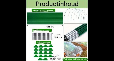 GELLDG 60 Stuks Folientunnel Bögen - Tuinbogen voor Folientunnel - Stevige en Buigzame Kunststof Bogen met Ruime Ondersteuning - Geschikt voor Groenten, Fruit en Plantenbescherming - 431,8mm - Incl. Montagemateriaal