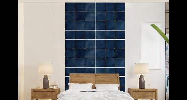 Behang - Fotobehang Tegel - Modern - Blauw - Breedte 120 cm x hoogte 240 cm